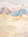 Neutral/Blue Frill Detail Long Sleeve Tops 4 Pack (3mths-7yrs) - Size 3-6 Months (62-68cm)