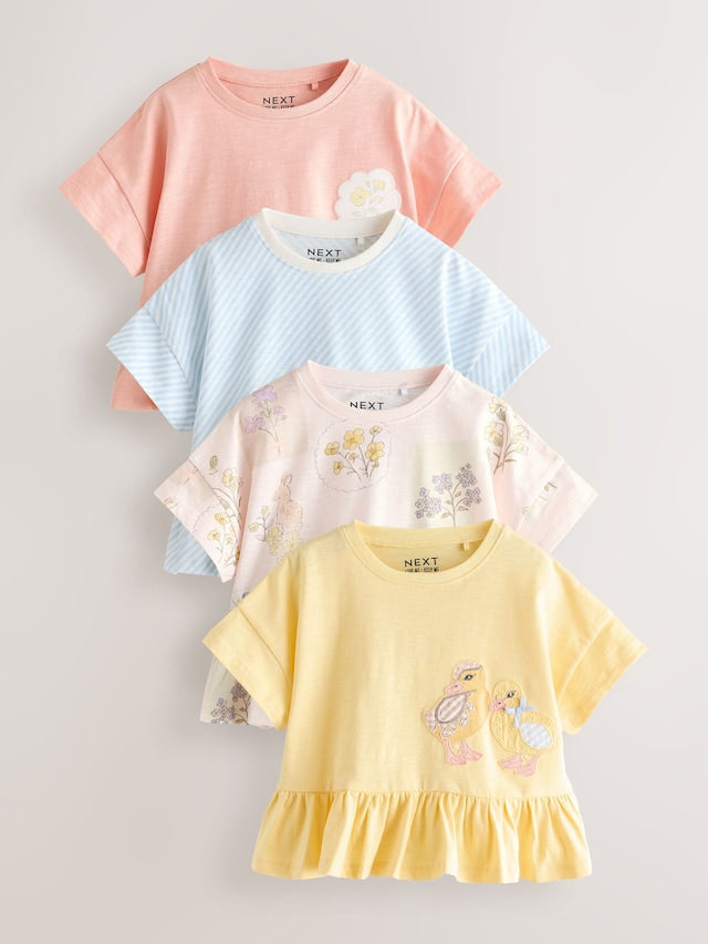 Blue/Yellow T-Shirts 4 Pack (3mths-7yrs) - Size 3-6 Months (62-68cm)