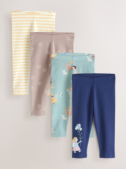 Neutral/Blue Leggings 4 Pack (3mths-7yrs) - Size 3-6 Months (62-68cm) - Neutral/Blue
