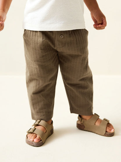 Tan Brown Textured Jersey Joggers (3mths-7yrs) - Size 3-6 Months (62-68cm) - Tan Brown