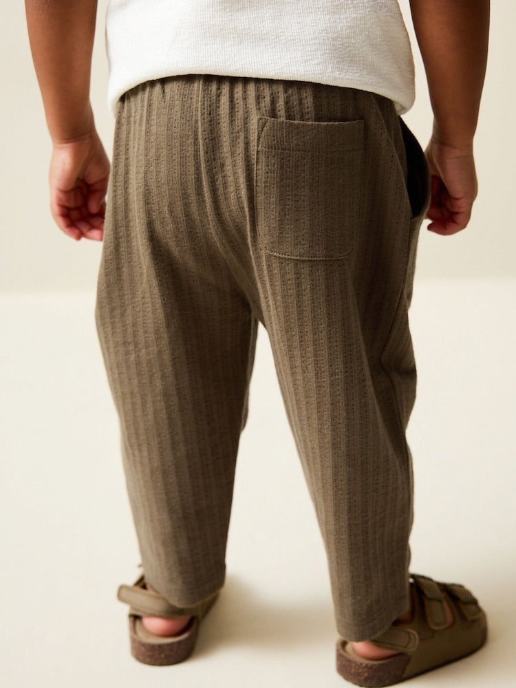 Tan Brown Textured Jersey Joggers (3mths-7yrs) - Size 3-6 Months (62-68cm)