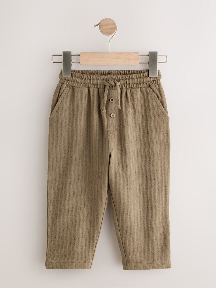 Tan Brown Textured Jersey Joggers (3mths-7yrs) - Size 3-6 Months (62-68cm)
