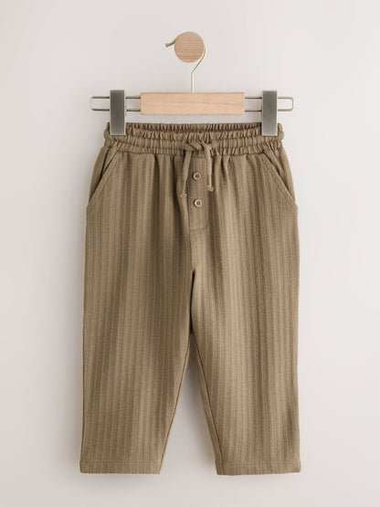 Tan Brown Textured Jersey Joggers (3mths-7yrs) - Size 3-6 Months (62-68cm)