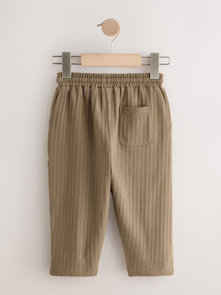 Tan Brown Textured Jersey Joggers (3mths-7yrs) - Size 3-6 Months (62-68cm)