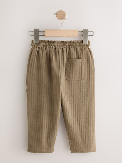 Tan Brown Textured Jersey Joggers (3mths-7yrs) - Size 3-6 Months (62-68cm)