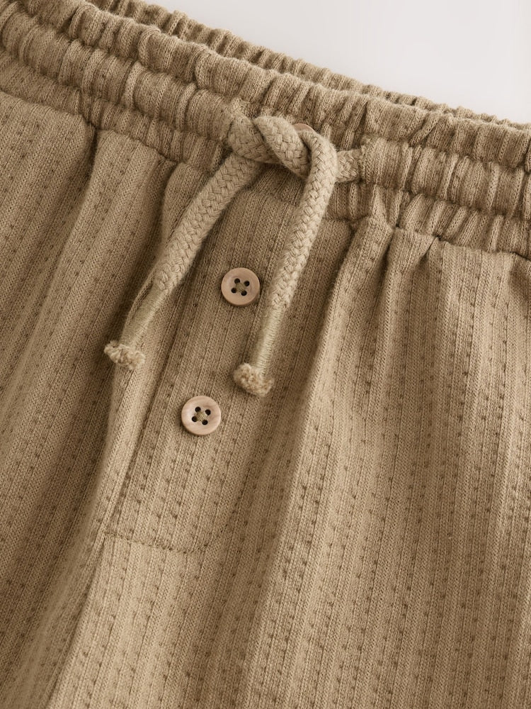 Tan Brown Textured Jersey Joggers (3mths-7yrs) - Size 3-6 Months (62-68cm)