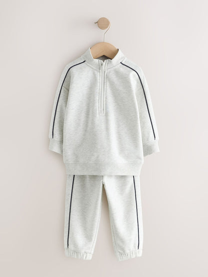 Grey Marl Half Zip Top and Joggers Set (3mths-7yrs)