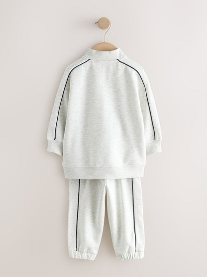 Grey Marl Half Zip Top and Joggers Set (3mths-7yrs)