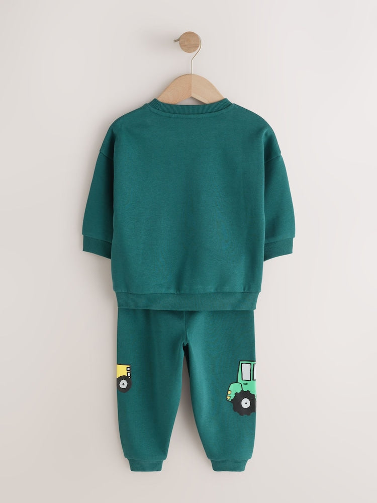 Dark Green Crew Neck Sweatshirt and Jogger Set (3mths-7yrs) (3mths-7yrs)