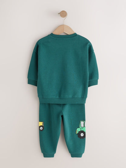 Dark Green Crew Neck Sweatshirt and Jogger Set (3mths-7yrs) (3mths-7yrs)