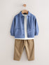 Blue Jersey Shirt T-Shirt and Joggers 3 Piece Set (3mths-7yrs) - Blue / 9 - 12 Months (74 - 80cm)