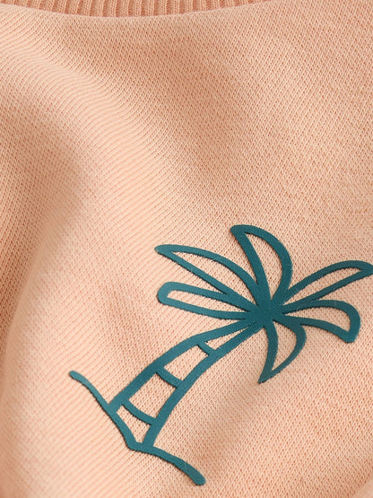 Orange Cool Kids Club Crew Neck Sweatshirt and Shorts Set (3mths-7yrs)