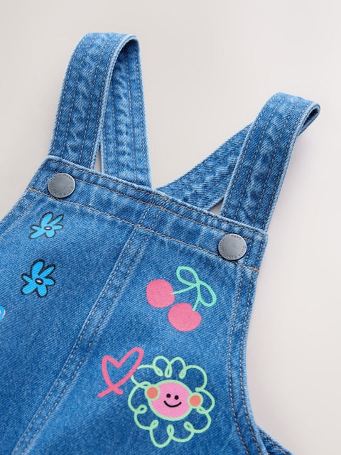 Mid Blue Character Denim Pinafore Dress (3mths-8yrs)