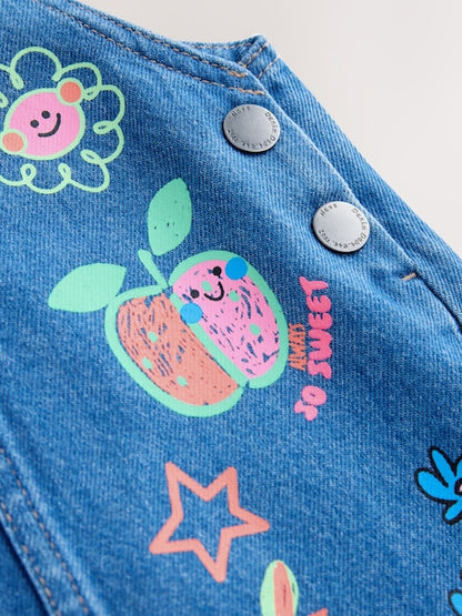 Mid Blue Character Denim Pinafore Dress (3mths-8yrs)