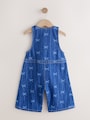 Bow Print Sleeveless Denim Jumpsuit (3mths-8yrs) - Size 3-6 Months (62-68cm)