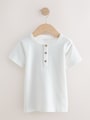 Navy/Blue/Stone Short Sleeve Henley Neck T-Shirts 3 Pack (3mths-7yrs) - Size 3-6 Months (62-68cm)