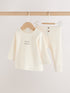 Cream Hello World Top and Leggings Baby Set (0-18mths) - Size First Size (50cm) - Cream Hello World
