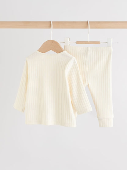 Cream Hello World Top and Leggings Baby Set (0-18mths) - Size First Size (50cm)