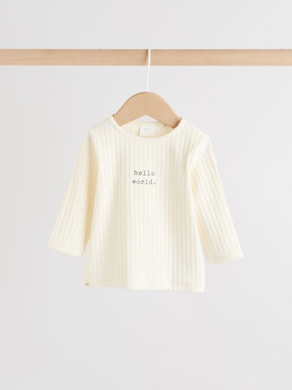 Cream Hello World Top and Leggings Baby Set (0-18mths) - Size First Size (50cm)