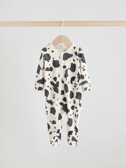Neutral Two Way Zip Baby Sleepsuit 3 Pack (0-2yrs)