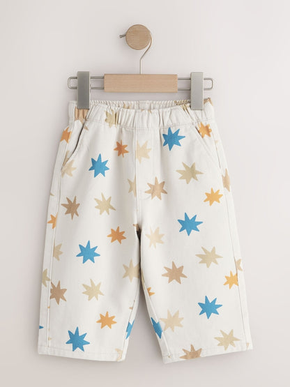 Multi Star Print Pull On Wide Trousers (3mths-7yrs)