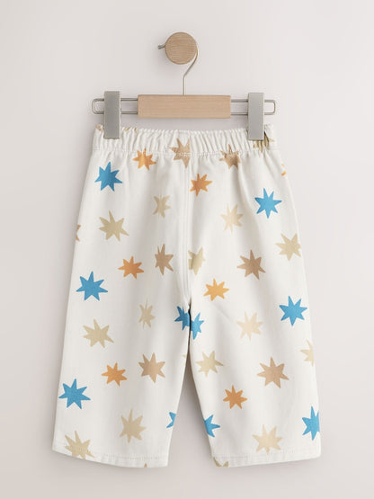 Multi Star Print Pull On Wide Trousers (3mths-7yrs)