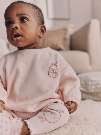 Pink Baby Sweatshirt and Leggings 2 Piece Set (0mths-2yrs) (0mths-2yrs) - Size 50cm (First Size)