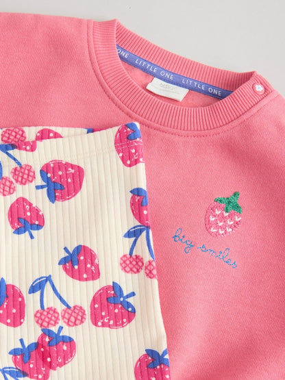 Red Strawberry Baby Sweatshirt and Leggings 2 Piece Set (0mths-2yrs) (0mths-2yrs) - Size Up to 1 Month (56cm)