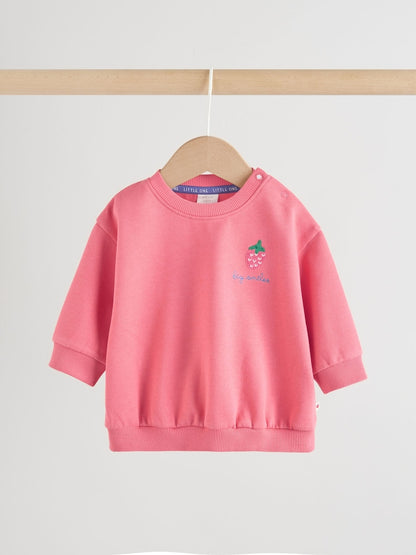 Red Strawberry Baby Sweatshirt and Leggings 2 Piece Set (0mths-2yrs) (0mths-2yrs) - Size Up to 1 Month (56cm)