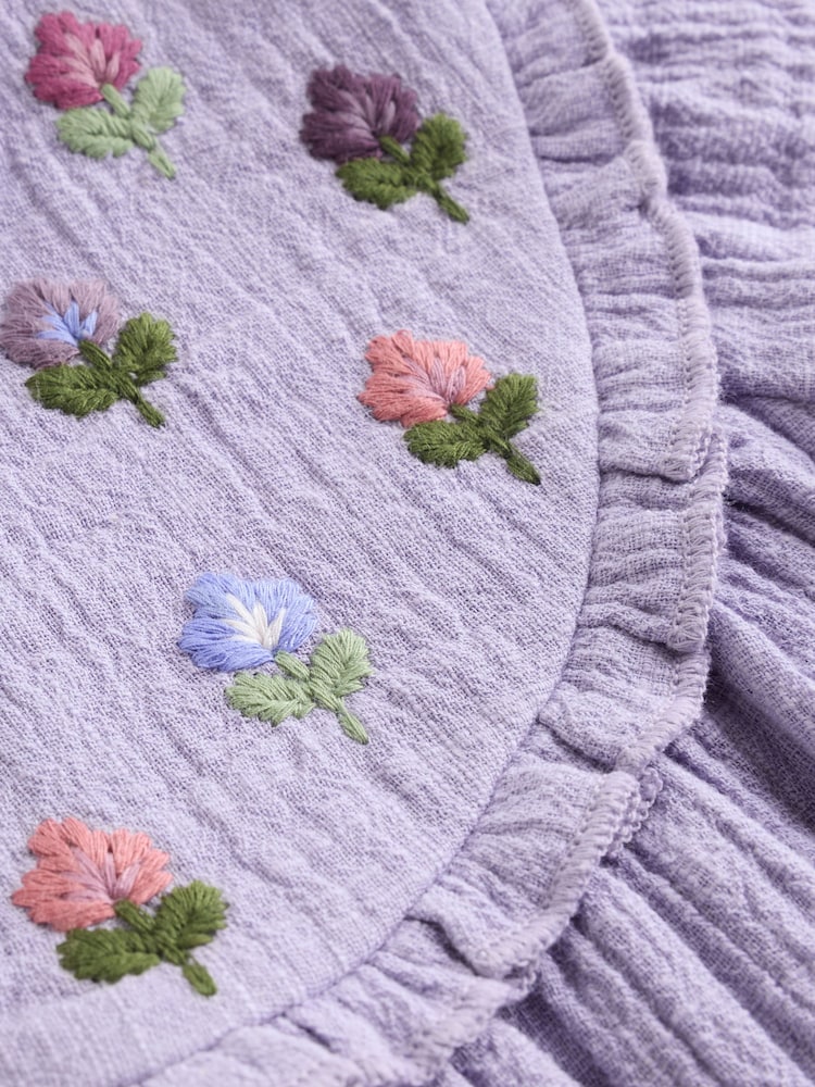 Purple Embroidered Baby Bloomer Romper (0mths-2yrs) - Size 50cm (First Size)