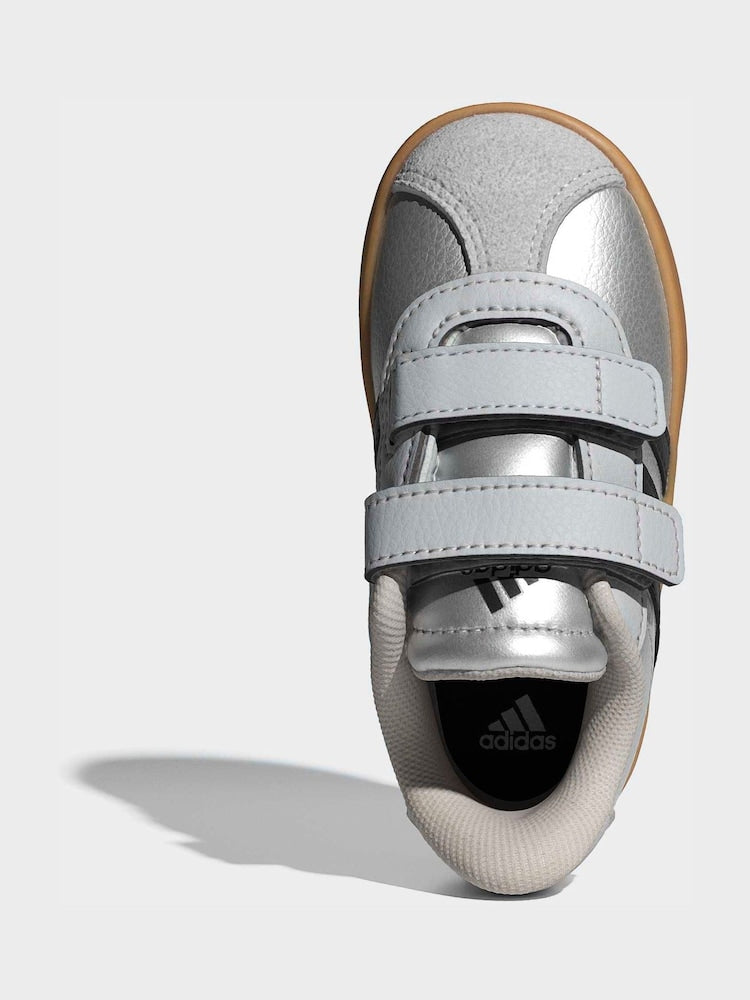 adidas Grey VL Court 3.0 Hook and Loop Infant Trainers
