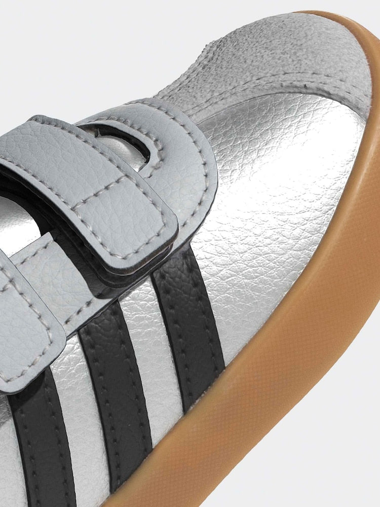 adidas Grey VL Court 3.0 Hook and Loop Infant Trainers