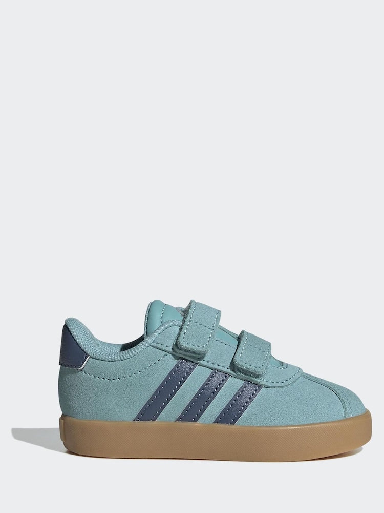 adidas Teal VL Court 3.0 Hook and Loop Infant Trainers