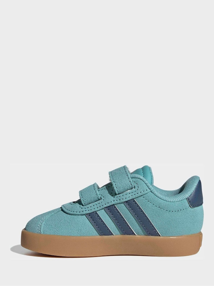 adidas Teal VL Court 3.0 Hook and Loop Infant Trainers
