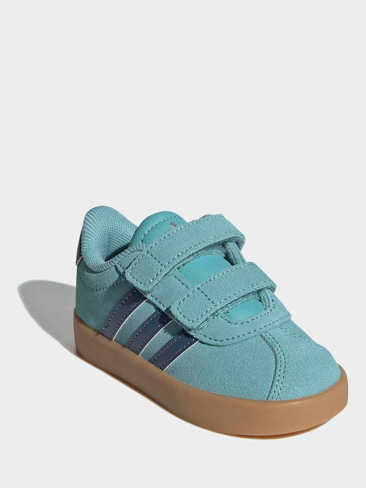 adidas Teal VL Court 3.0 Hook and Loop Infant Trainers