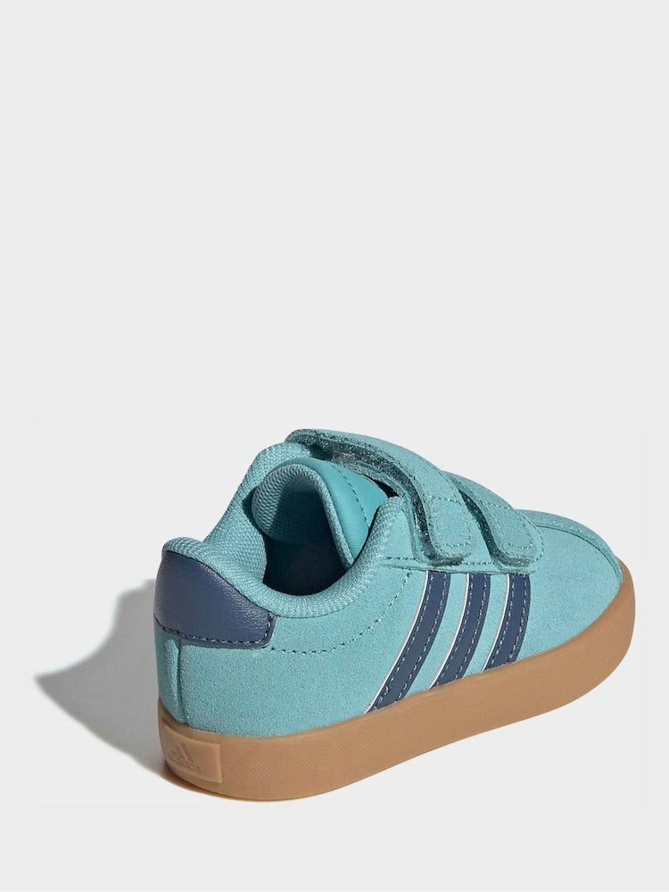 adidas Teal VL Court 3.0 Hook and Loop Infant Trainers