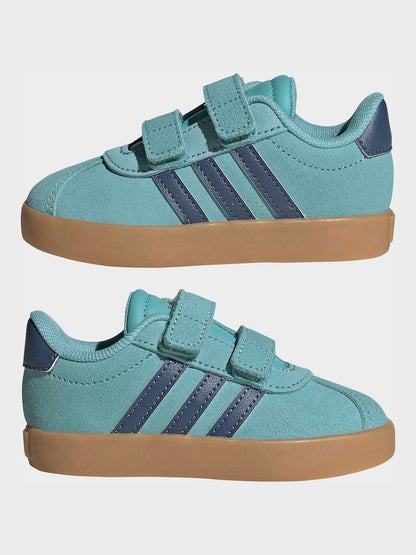 adidas Teal VL Court 3.0 Hook and Loop Infant Trainers