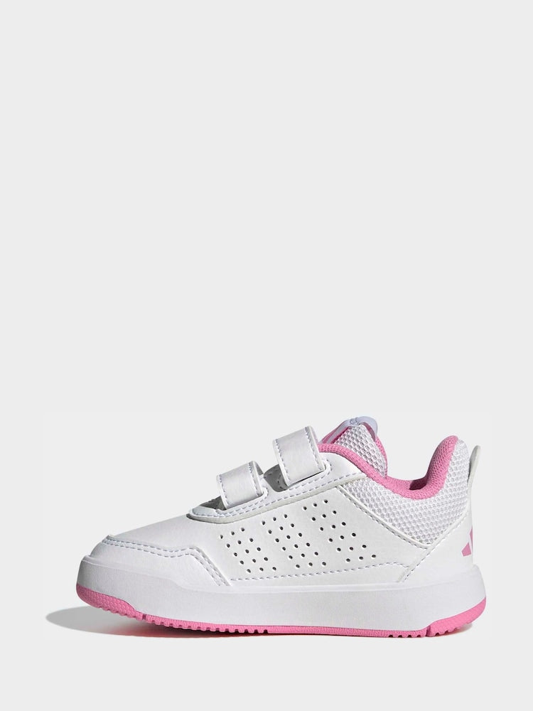 adidas White/Pink Hook and Loop Tensaur Sport 3.0 Infant Trainers