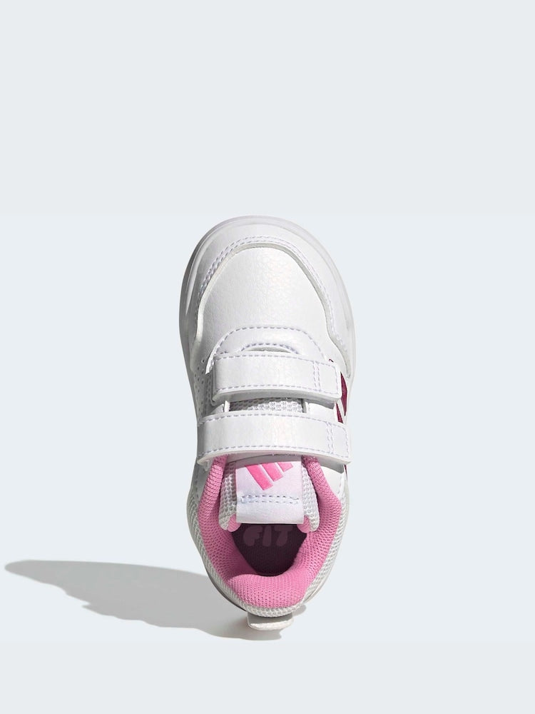 adidas White/Pink Hook and Loop Tensaur Sport 3.0 Infant Trainers