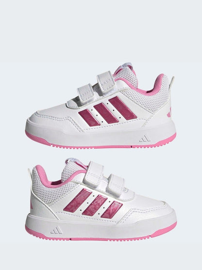 adidas White/Pink Hook and Loop Tensaur Sport 3.0 Infant Trainers - Size EU 20 (UK 4)