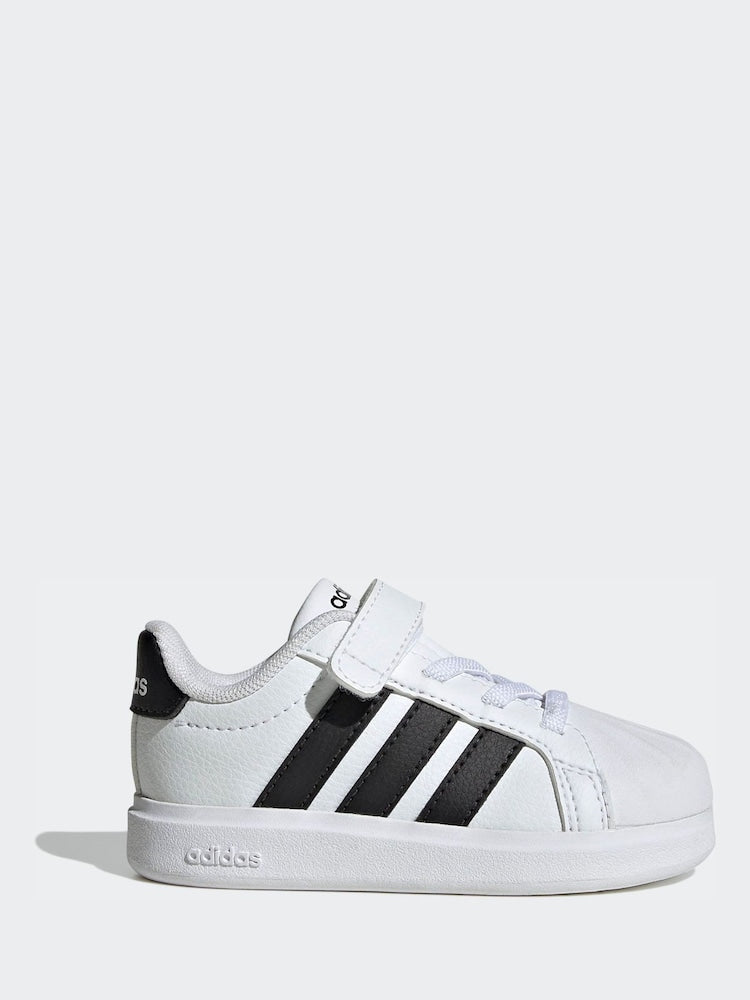 adidas White Street Talk Elastic Lace Infant Trainers