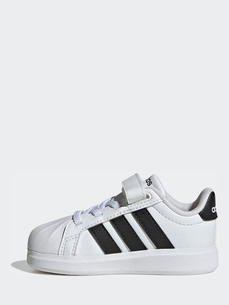 adidas White Street Talk Elastic Lace Infant Trainers