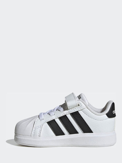 adidas White Street Talk Elastic Lace Infant Trainers