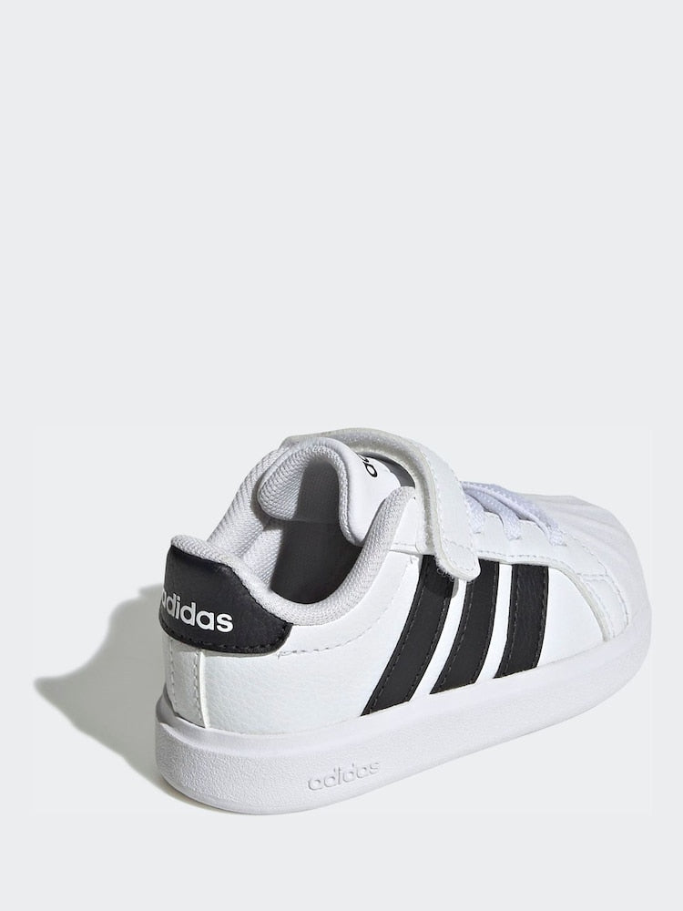 adidas White Street Talk Elastic Lace Infant Trainers