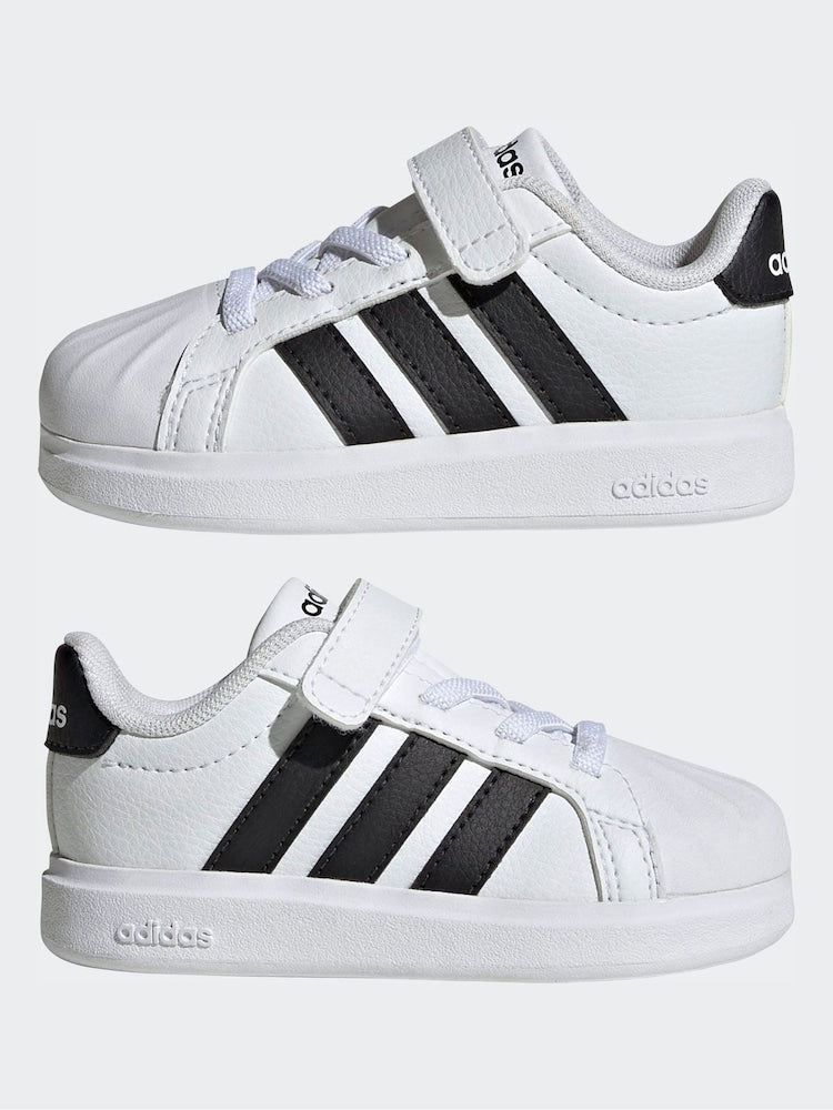 adidas White Street Talk Elastic Lace Infant Trainers