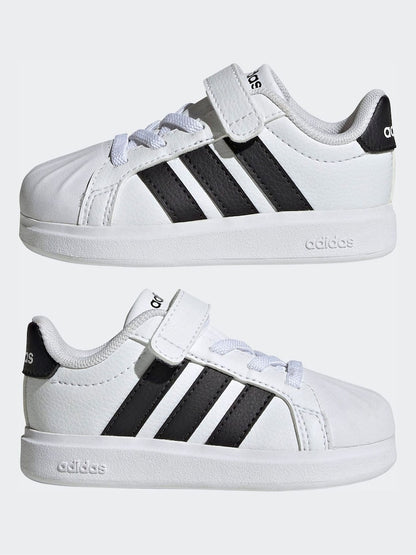 adidas White Street Talk Elastic Lace Infant Trainers