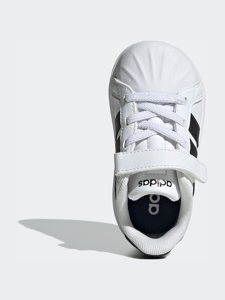 adidas White Street Talk Elastic Lace Infant Trainers
