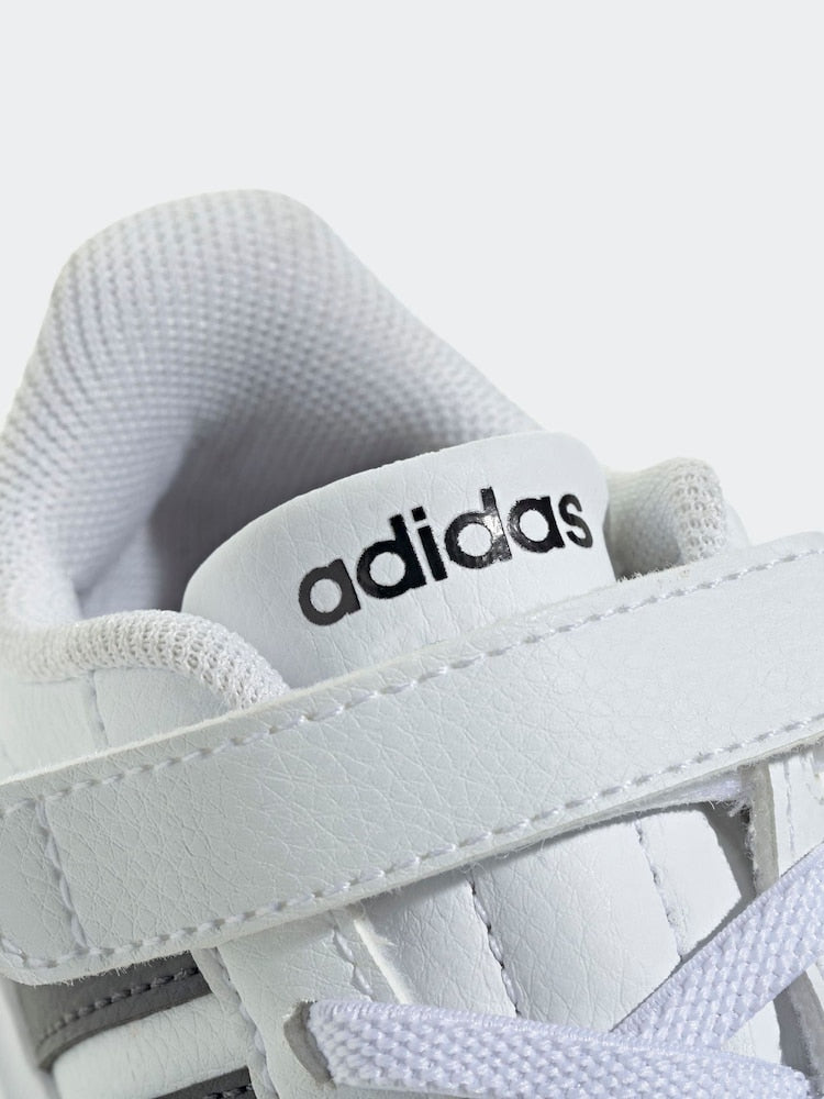 adidas White Street Talk Elastic Lace Infant Trainers