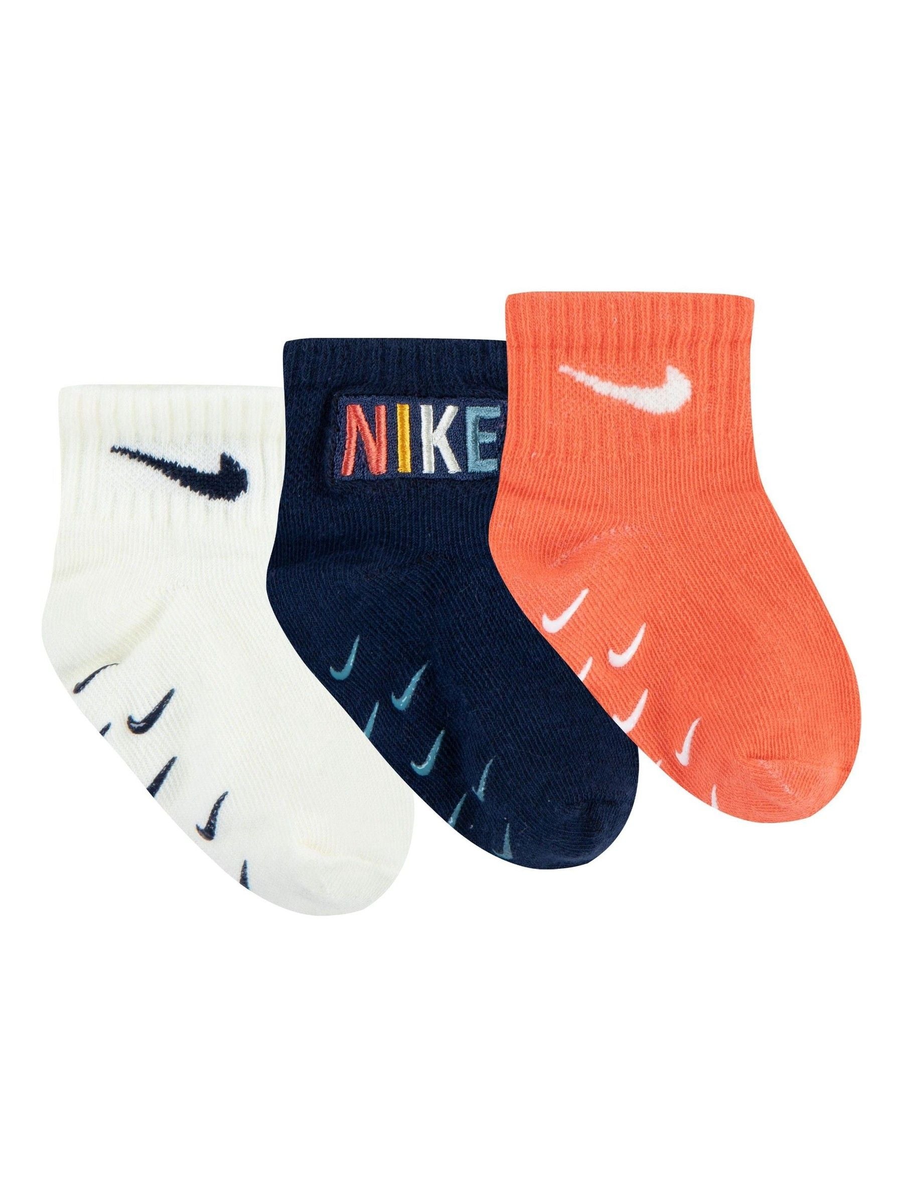 Nike Blue Infant Gripper Socks 3 Pack - Size 1-2 Years (80-92cm)