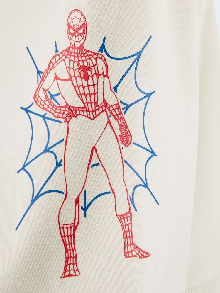 adidas White Marvel Spider-Man Sweatshirt and Jogger Set